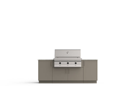 Urban Bonfire Sierra 42 outdoor kitchen in Clay; example finish, appliances sold separately