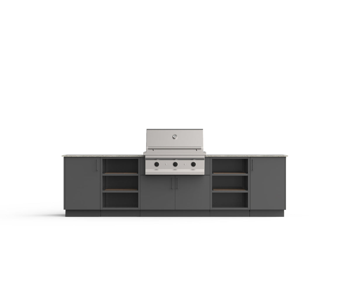 Urban Bonfire Savannah 36 outdoor kitchen in Anthracite; example finish, appliances sold separately