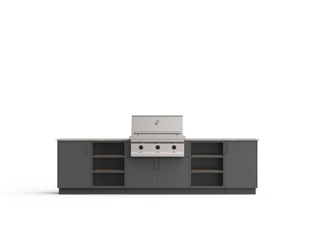 Urban Bonfire Savannah 36 outdoor kitchen in Anthracite; example finish, appliances sold separately