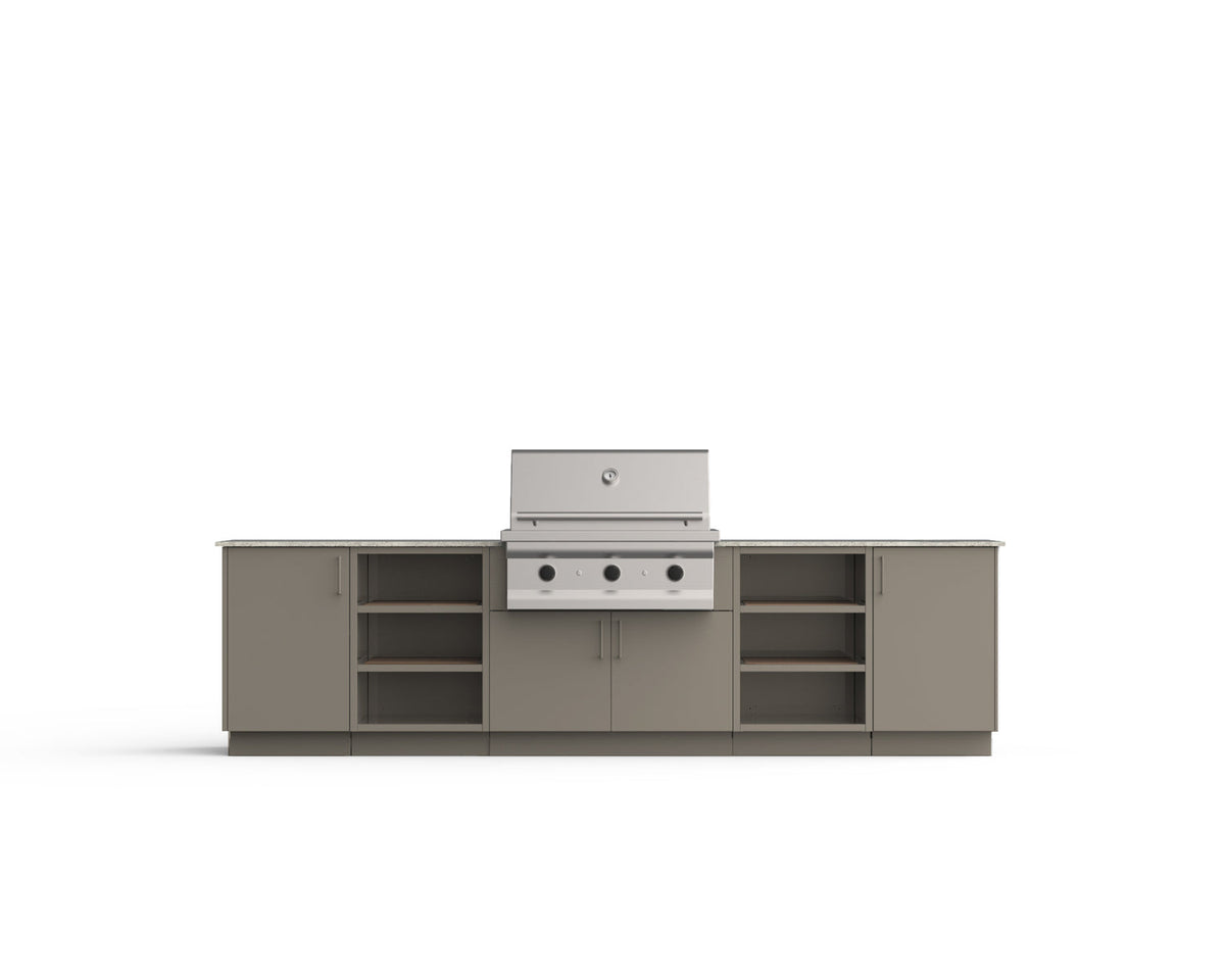 Urban Bonfire Savannah 36 outdoor kitchen in Clay; example finish, appliances sold separately