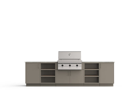Urban Bonfire Savannah 36 outdoor kitchen in Clay; example finish, appliances sold separately