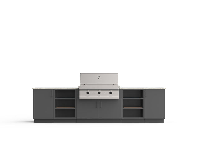 Urban Bonfire Savannah 42 outdoor kitchen in Anthracite; example finish, appliances sold separately