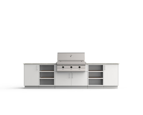 Urban Bonfire Savannah 42 outdoor kitchen in Chantilly; example finish, appliances sold separately