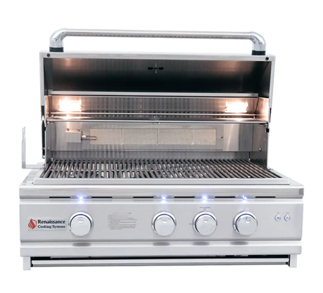 RCS 30" Cutlass Pro Grill W/ Rear Burner & Blue LEDs - Texas Star Grill Shop RON30A-LP, Houston, Renaissance Cooking Systems (RCS) Houston