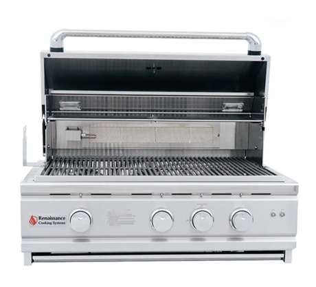 RCS 30" Cutlass Pro Grill W/ Rear Burner & Blue LEDs - Texas Star Grill Shop RON30A-LP, Houston, Renaissance Cooking Systems (RCS) Houston