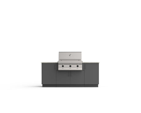 Urban Bonfire Sierra 36 outdoor kitchen in Anthracite; example finish, appliances sold separately