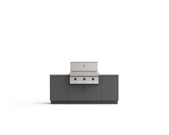 Urban Bonfire Sierra 36 outdoor kitchen in Anthracite; example finish, appliances sold separately