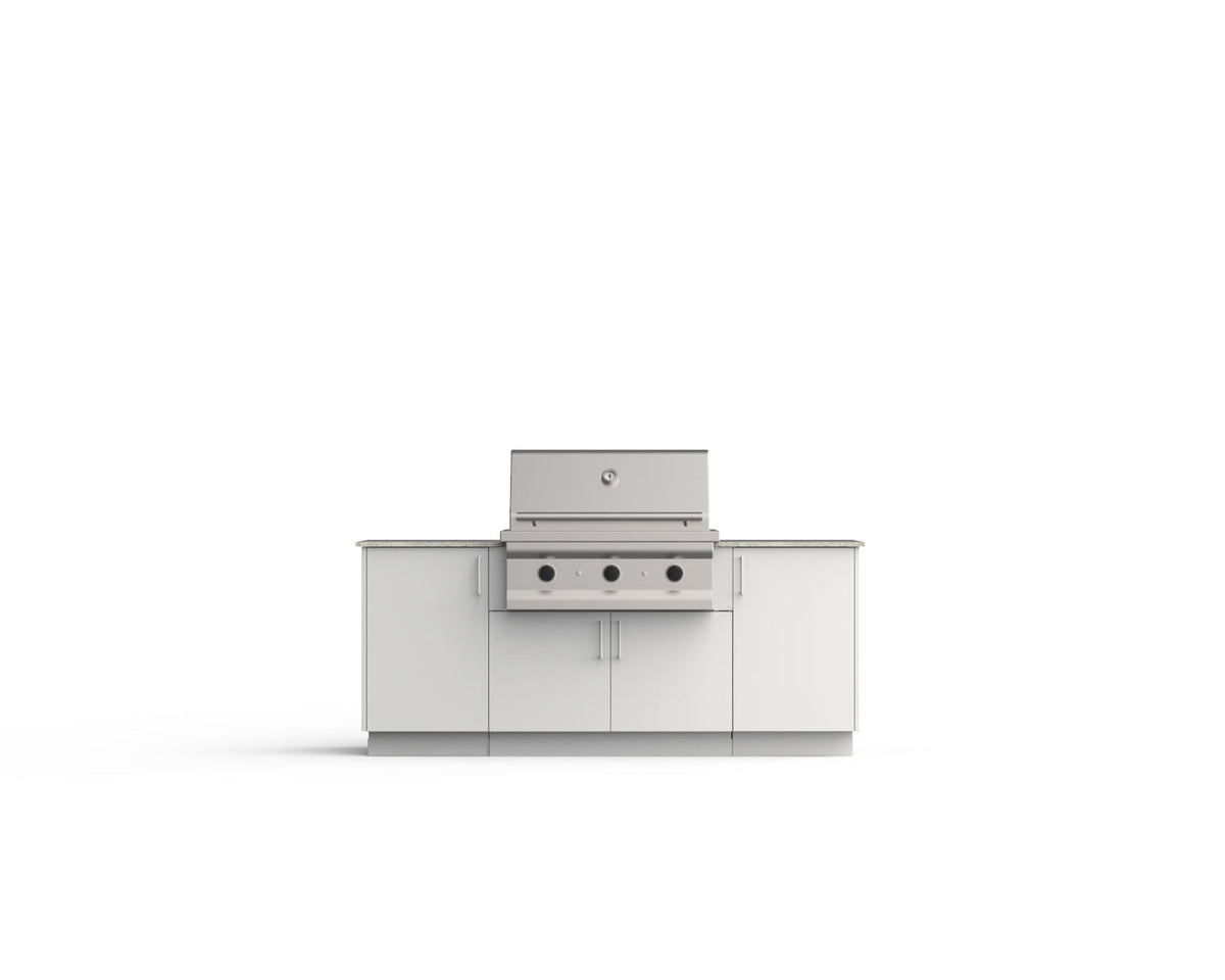 Urban Bonfire Sierra 36 outdoor kitchen in Chantilly; example finish, appliances sold separately