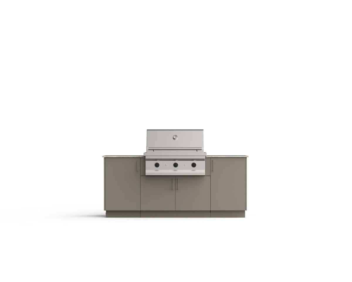 Urban Bonfire Sierra 36 outdoor kitchen in Clay; example finish, appliances sold separately