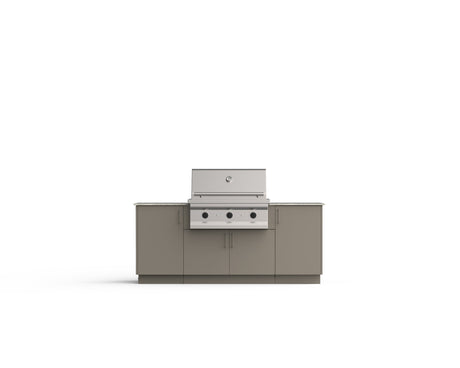 Urban Bonfire Sierra 36 outdoor kitchen in Clay; example finish, appliances sold separately