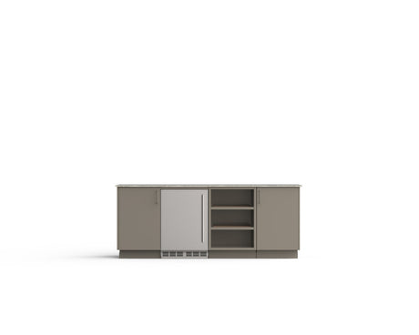 Urban Bonfire Skye outdoor kitchen in Clay; example finish, appliances sold separately