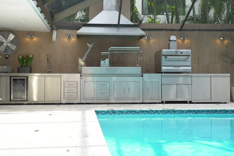 Tagwood BBQ28SS stainless steel built-in Argentine Santa Maria wood and charcoal grill
