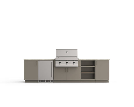 Urban Bonfire Taiga 36 outdoor kitchen in Clay; example finish, appliances sold separately