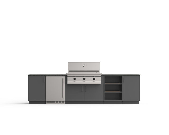 Urban Bonfire Taiga 42 outdoor kitchen in Anthracite; example finish, appliances sold separately