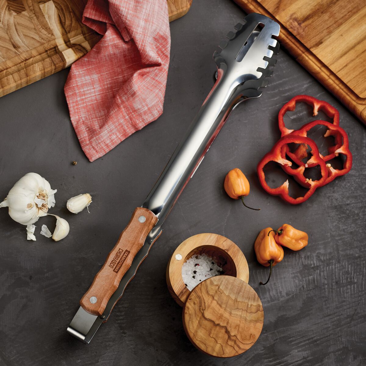 Tramontina Churrasco BBQ Tongs with Wood Handle - Texas Star Grill Shop 3