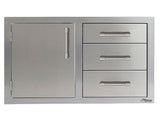 *OPEN BOX* Alfresco 32" Triple Drawers and Door on Left combo AXE-DDC-L-SC