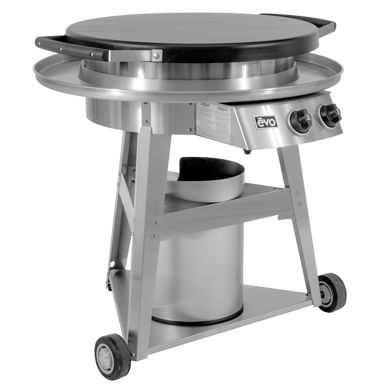 Evo Professional Wheeled Cart Flattop Freestanding Gas Grill - 10-0002-(LP/NG)