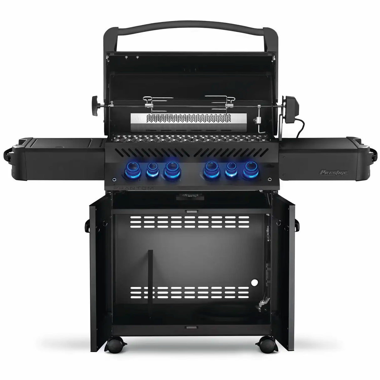 Napoleon Phantom Prestige 500 Freestanding Gas Grill in Black w Infra Texas Star Grill Shop