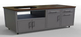 Challenger Coastal 64-KDDW predesigned outdoor kitchen cabinet layout; example finish
