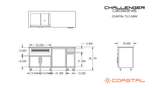 Challenger Coastal 73.5-GRW manufacturer dimension drawing and fixed cabinet layout