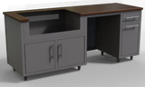 Challenger Coastal 73.5-GRW predesigned outdoor kitchen cabinet layout; example finish