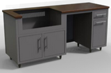 Challenger Coastal 76.5-GRW predesigned outdoor kitchen cabinet layout; example finish