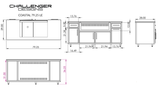 Challenger Coastal 79.25-LE manufacturer dimension drawing and fixed cabinet layout