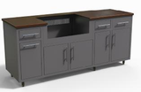 Challenger Coastal 80.875-WGDDDD predesigned outdoor kitchen cabinet layout; example finish