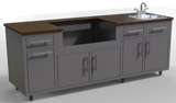 Challenger Coastal 80.875-WGDDS predesigned outdoor kitchen cabinet layout; example finish