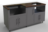 Challenger Coastal 83-GDK predesigned outdoor kitchen cabinet layout; example finish