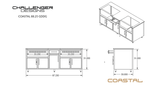 Challenger Coastal 88.25-GDDG manufacturer dimension drawing and fixed cabinet layout