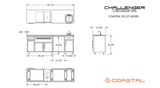 Challenger Coastal 90.125-WGRS manufacturer dimension drawing and fixed cabinet layout