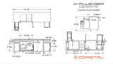 Challenger Coastal 93.125-WGRDD manufacturer dimension drawing and fixed cabinet layout