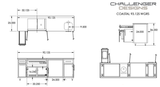 Challenger Coastal 93.125-WGRS manufacturer dimension drawing and fixed cabinet layout