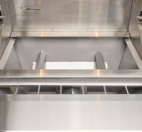 Inside view of pellet hopper on Coyote 28-Inch Built-In Pellet Grill