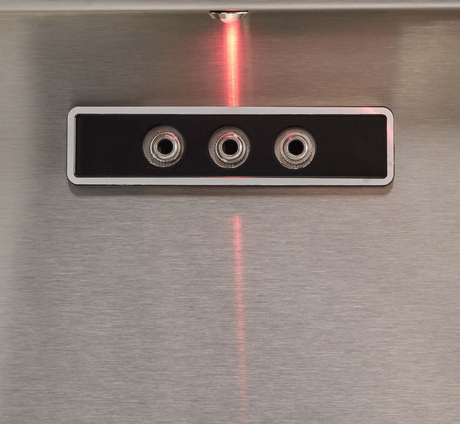Close-up of internal temperature probe ports on Coyote Pellet Grill