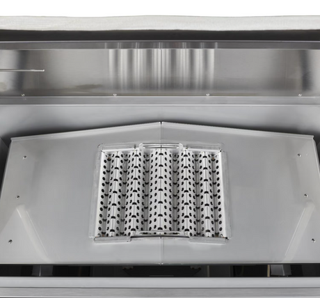 Open flame sear grate accessory for high-heat direct grilling on the Coyote pellet grill.