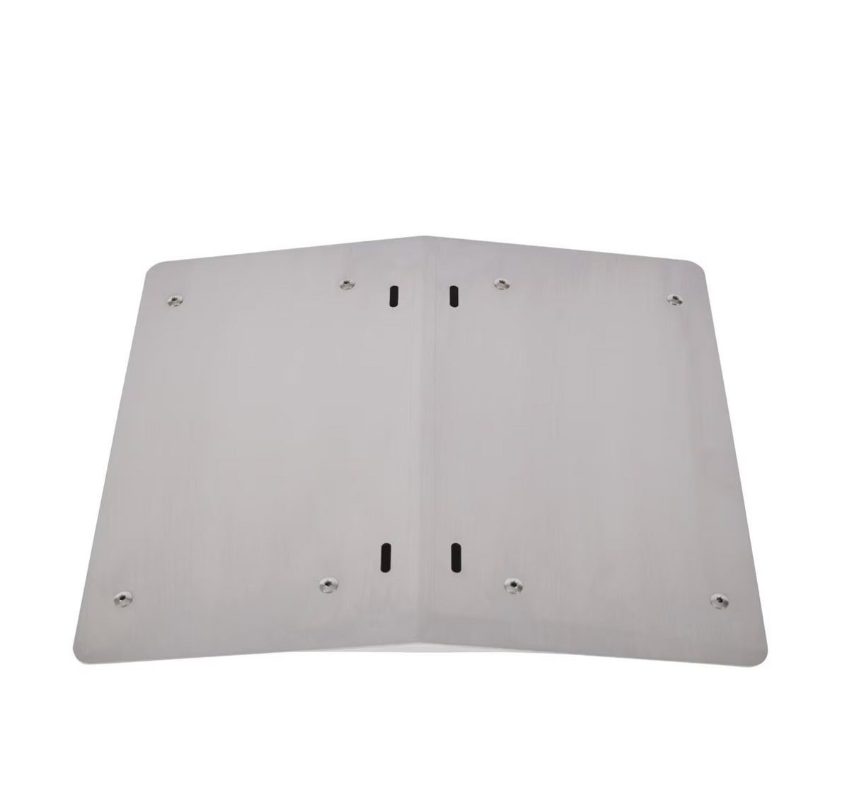 Top-down view of Coyote pellet grill’s heat deflector shield.