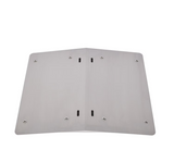 Top-down view of Coyote pellet grill’s heat deflector shield.