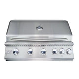 RCS 40-Inch 5-Burner Premier Built-in Gas Grill with or without lights, available in liquid propane or natural gas