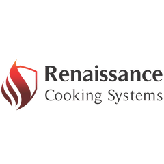 Renaissance Cooking Systems (RCS) built-in bbq grills and outdoor kitchens logo with shield icon and serif font.
