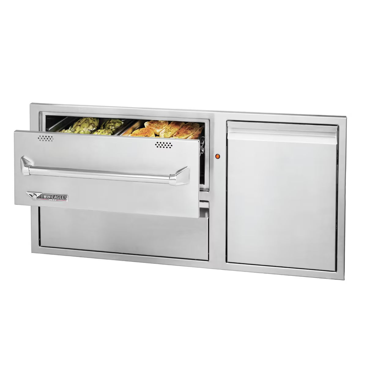 TE 42" Warming Drawer Combo, Storage Drawer & Single Door with Tank Slide Kit