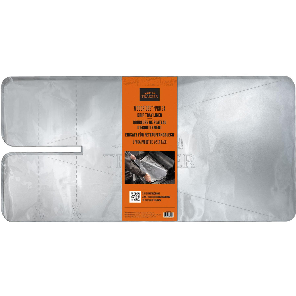 Traeger Woodridge Series Drip Tray Liner 5 pack BAC818