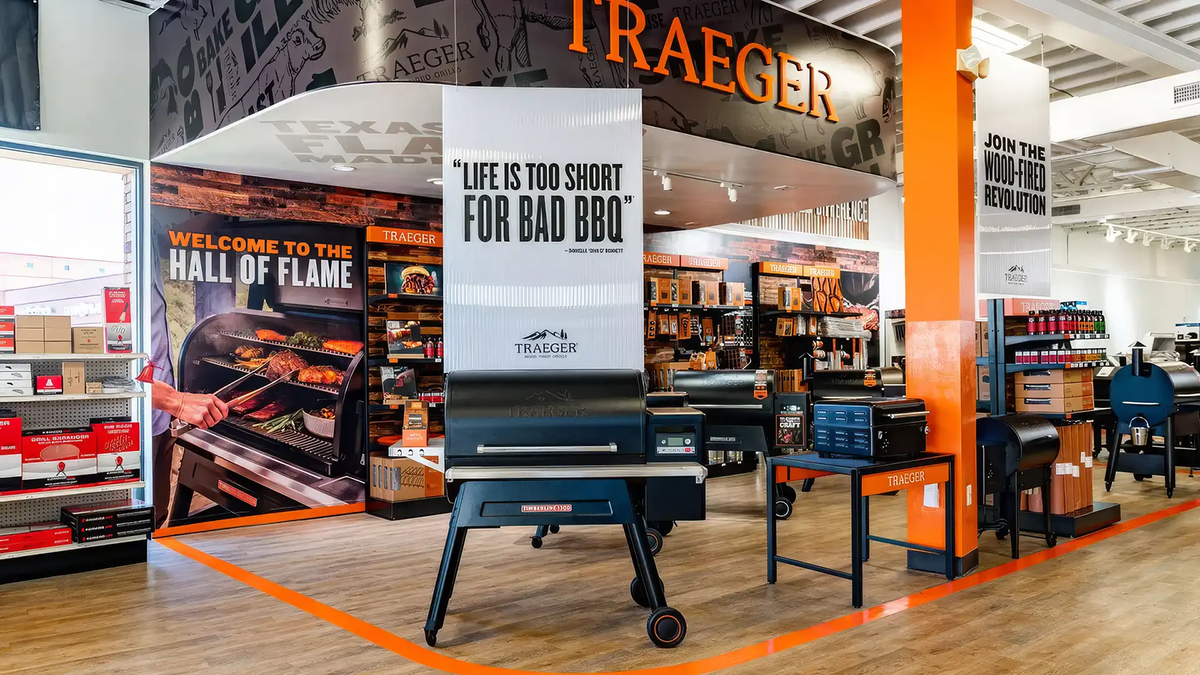 Traeger grills at the Texas Star Grill Shop Woodway showroom
