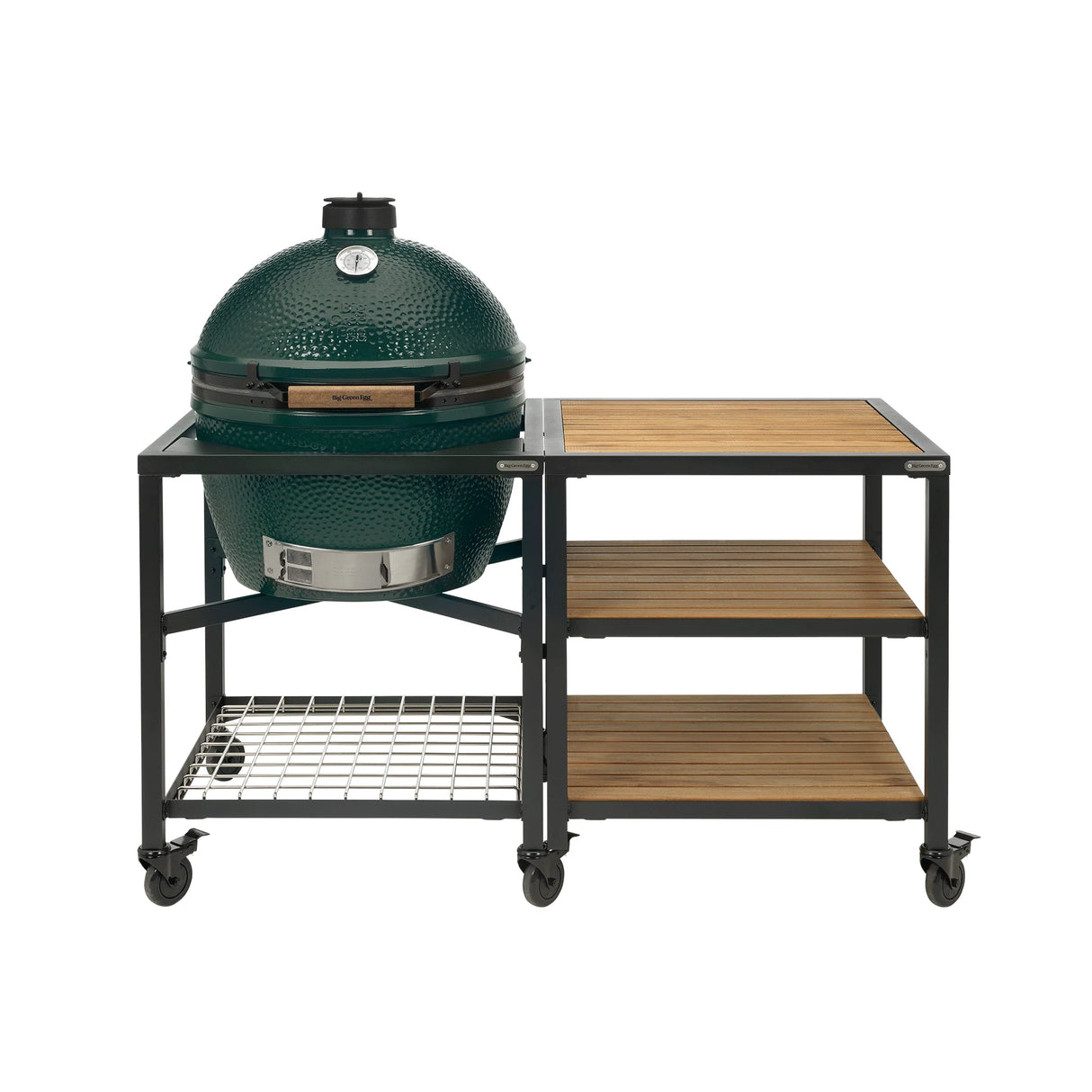 XL Big Green Egg in Modular Nest with Expansion and 3 Acacia Inserts Package 128485