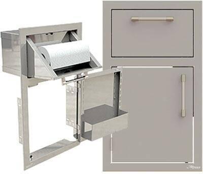 Alfresco 17" Stainless Steel Left-Hinged Soft-Close Door & Paper Towel Holder Combo AXE-DTH-L-SC - Texas Star Grill Shop AXE-DTH-L-SC