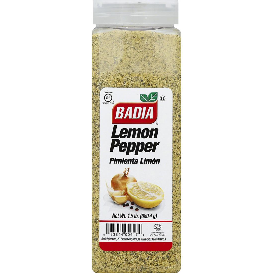 Badia Lemon Pepper 1.5 lb 617 - Texas Star Grill Shop 617