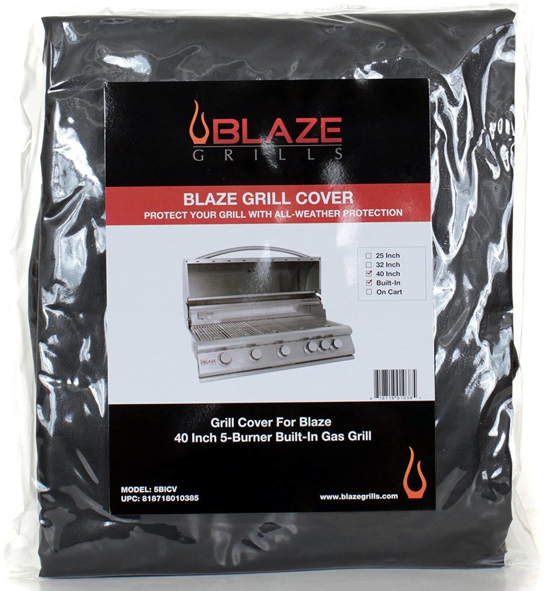Blaze Grill Cover For Premium LTE 5-Burner Built-In Gas Grills 5BICV - Texas Star Grill Shop 5BICV