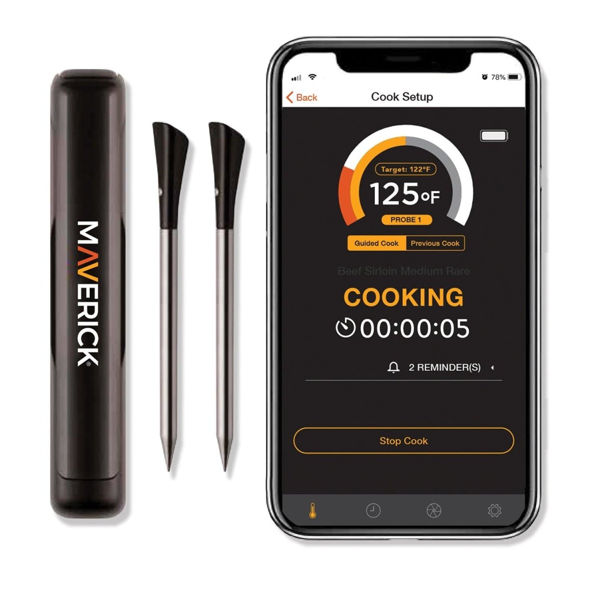 BT-32 Bluetooth Stake Truly Wireless Intelligent Food Thermometer (2 PROBES) - Texas Star Grill Shop BT-32