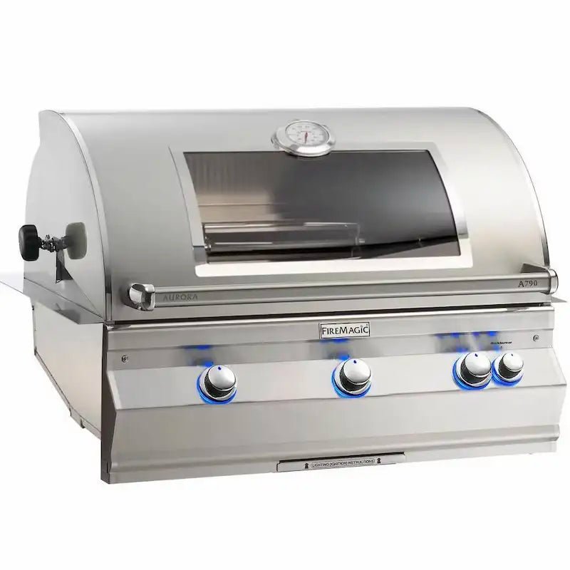 Fire Magic Aurora A790I 36-Inch Built-In Natural Gas Grill With Magic View Window, Rotisserie, And Analog Thermometer - A790I-8EAN-W - Texas Star Grill Shop A790i-8EAN-W
